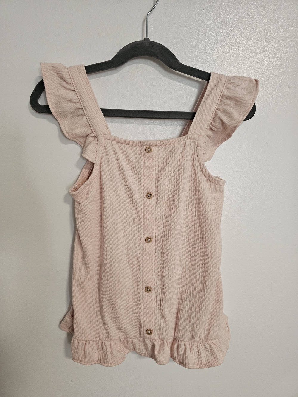 🧸2/20$ Carter's Soft Blush Pink Ruffled Tank Top Size 6 Girl